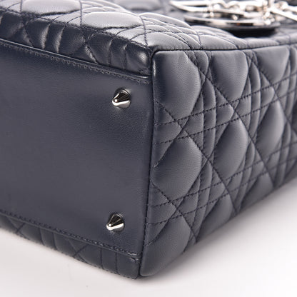 Christian Dior Lambskin Cannage Medium Lady Dior Navy Blue 6 of 9