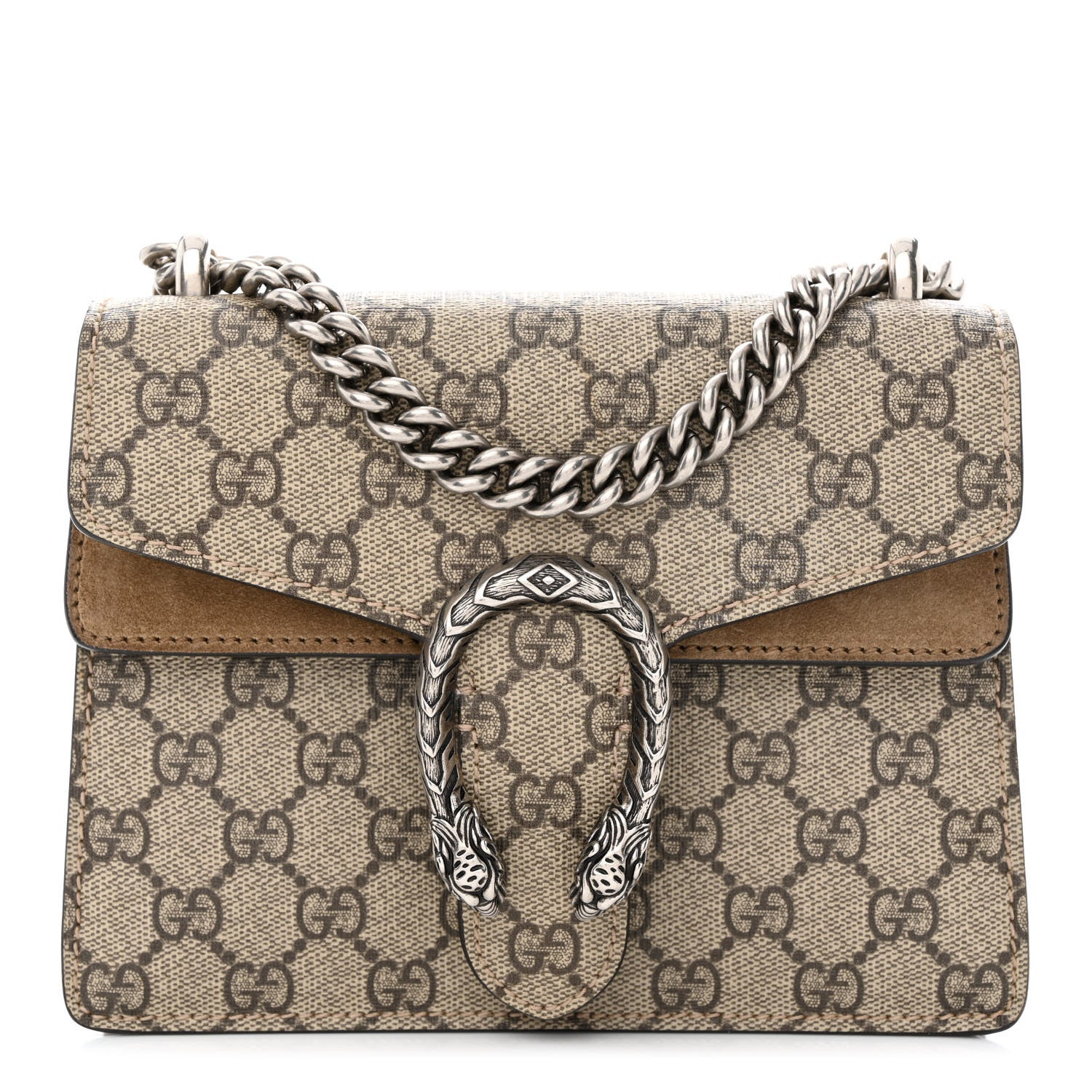 Gucci GG Supreme Monogram Mini Dionysus Shoulder Bag Taupe 1 of 15