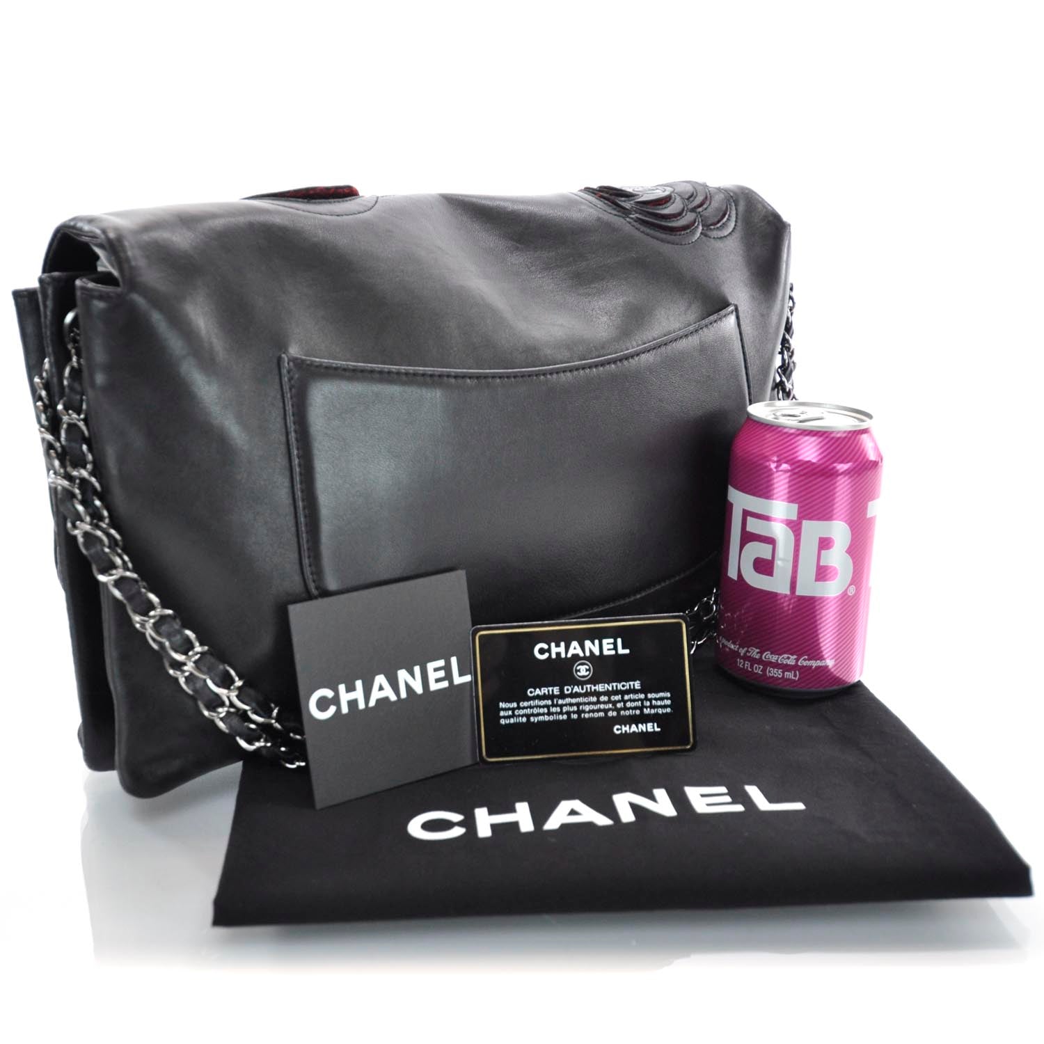 Chanel Lambskin Tweed Petals Flap Black 3 of 12