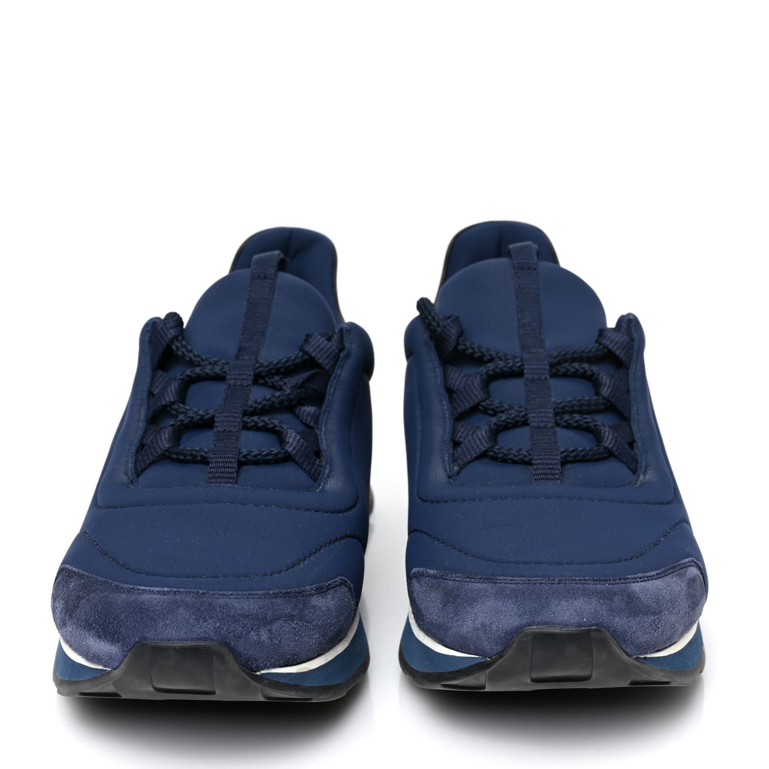 Hermes Technical Canvas Mens Miles Sneakers 43 Marine Black 2 of 9