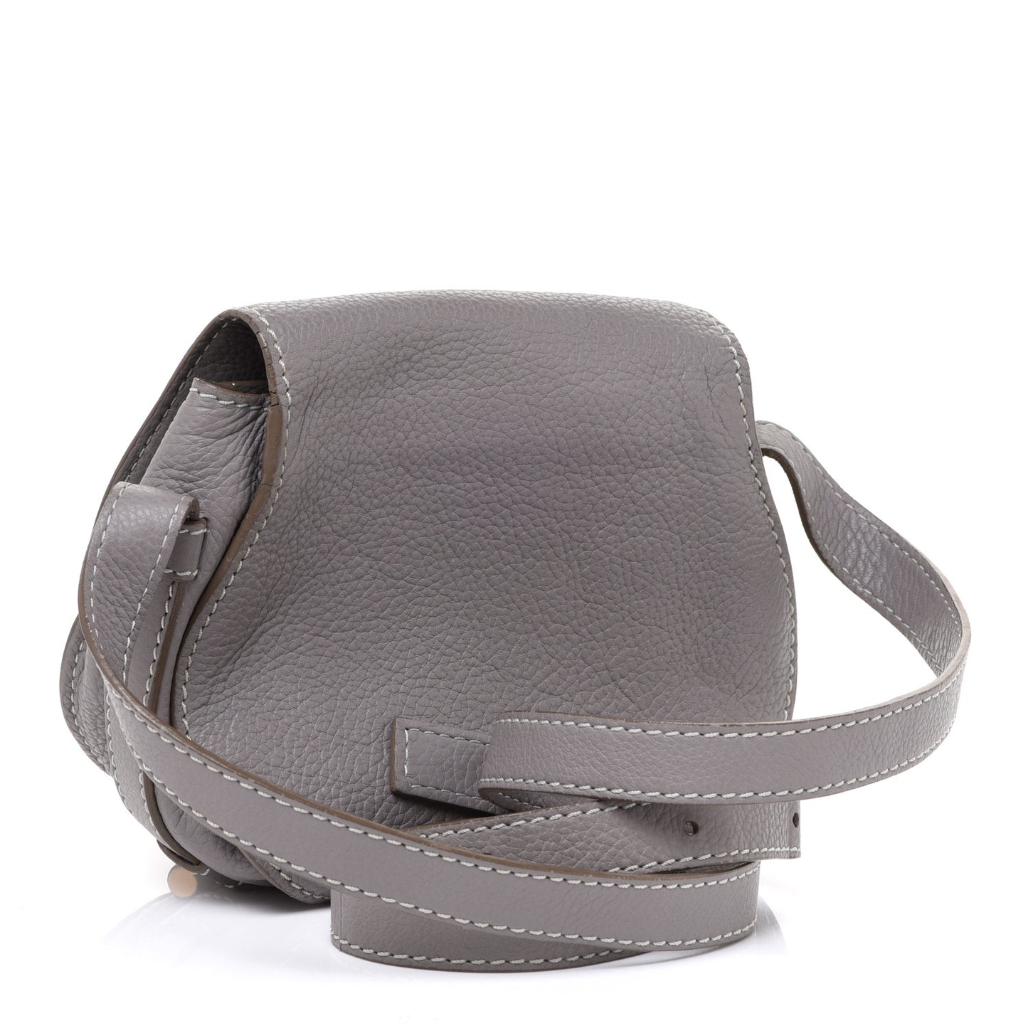 Calfskin Mini Marcie Round Crossbody Bag Cashmere Grey