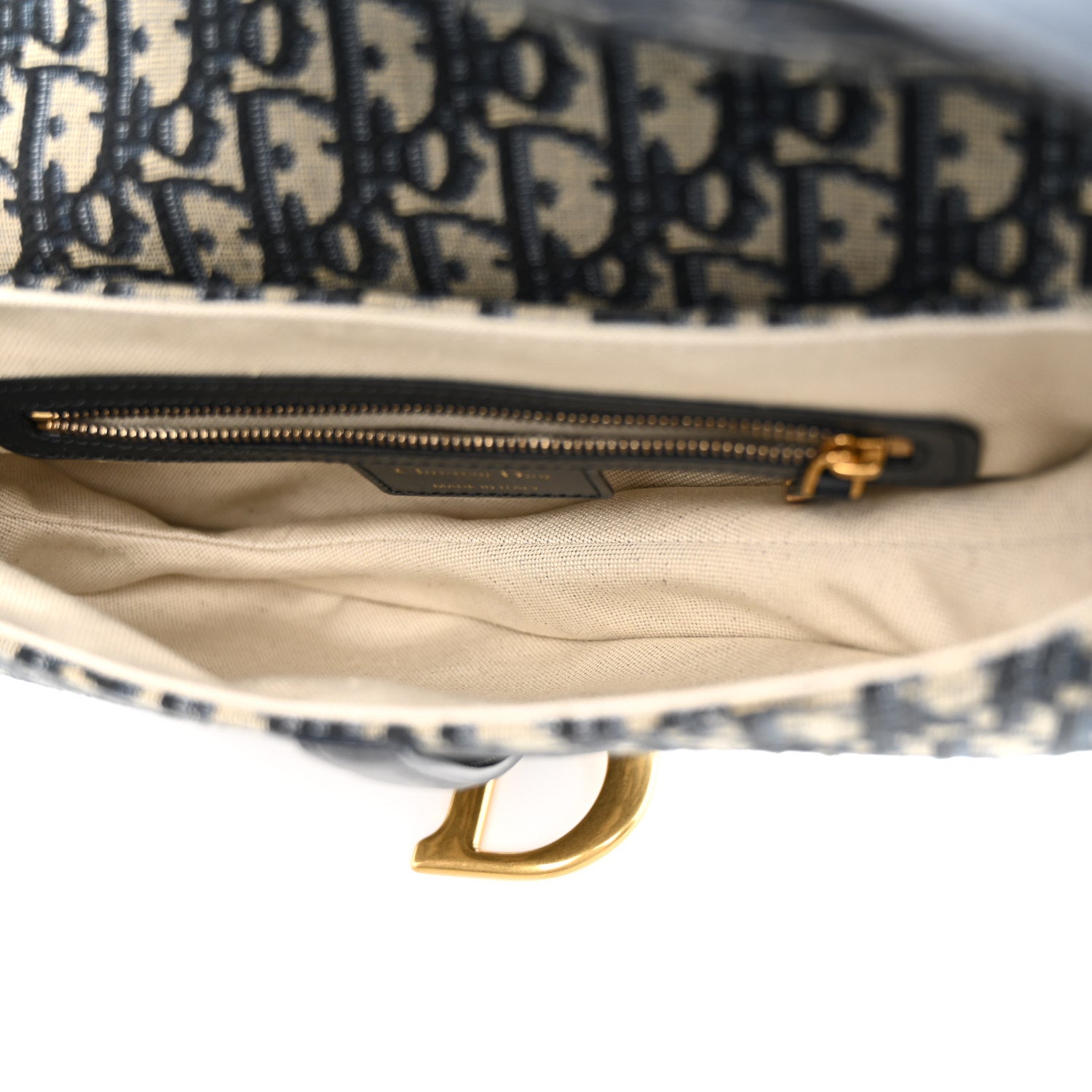 Christian Dior Oblique Saddle Bag With Strap Blue 5 of 10