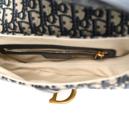 Christian Dior Oblique Saddle Bag With Strap Blue 5 of 10