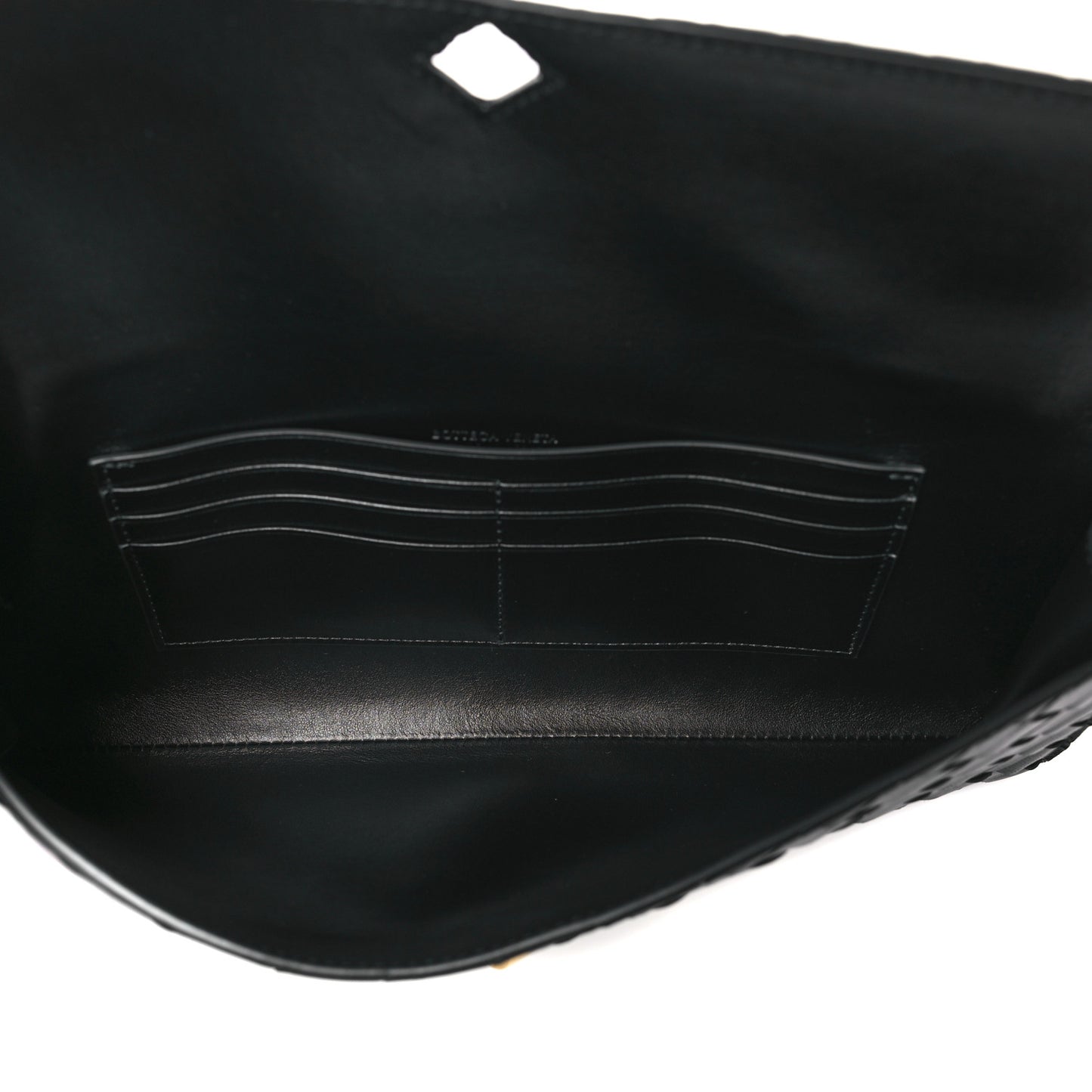 Nappa Intrecciato Long Andiamo Top Handle Clutch Black