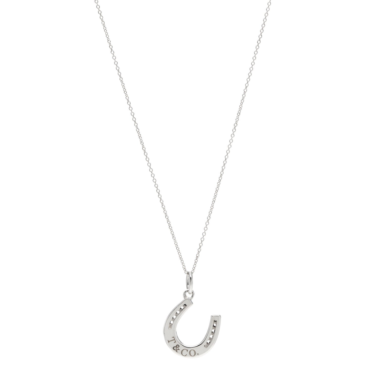 Tiffany Sterling Silver Horseshoe Pendant Necklace 1 of 5