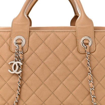 Chanel Caviar Quilted Large Urban Companion Top Handle Shopping Tote Beige 9 of 13