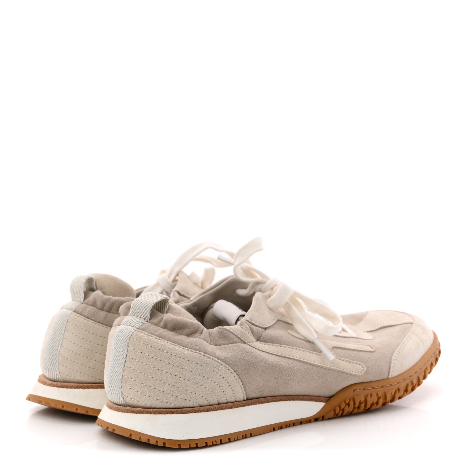 Hermes Suede Goatskin Jet Sneakers 38.5 Beige Esquisse Glaise