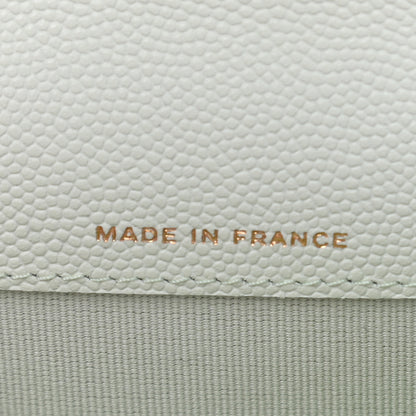 Chanel Caviar Quilted Flap Card Holder Wallet Light Green 7 of 9