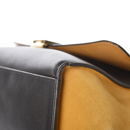 Celine Smooth Calfskin Suede Medium Tri-Color Trapeze Mustard 10 of 19