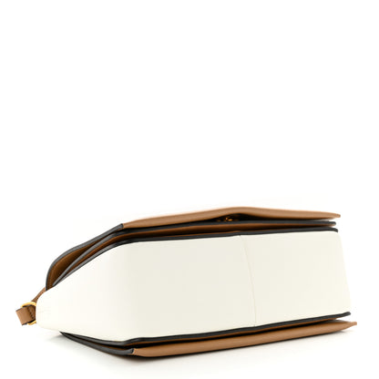 Celine Shiny Smooth Calfskin Medium Frame Shoulder Bag Tan Optic White 4 of 10