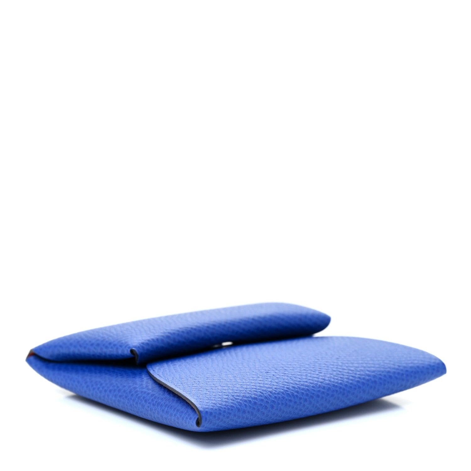 Hermes Epsom Bastia Verso Coin Purse Bleu France Orange 4 of 10