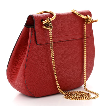 Chloe Grained Lambskin Drew Shoulder Bag Plaid Red 4 of 14