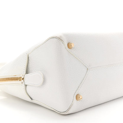 Burberry London Grainy Calfskin Small Greenwood Bowling Bag White 9 of 12