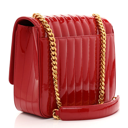 Saint Laurent Patent Matelasse Monogram Large Vicky Chain Bag Rouge Eros 3 of 11