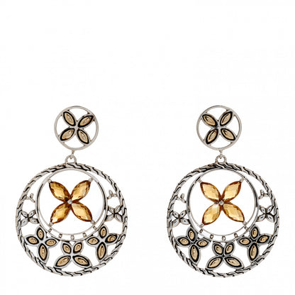 John Hardy Sterling Silver 18K Yellow Gold Citrine Batu Kawung Drop Earrings 1 of 4