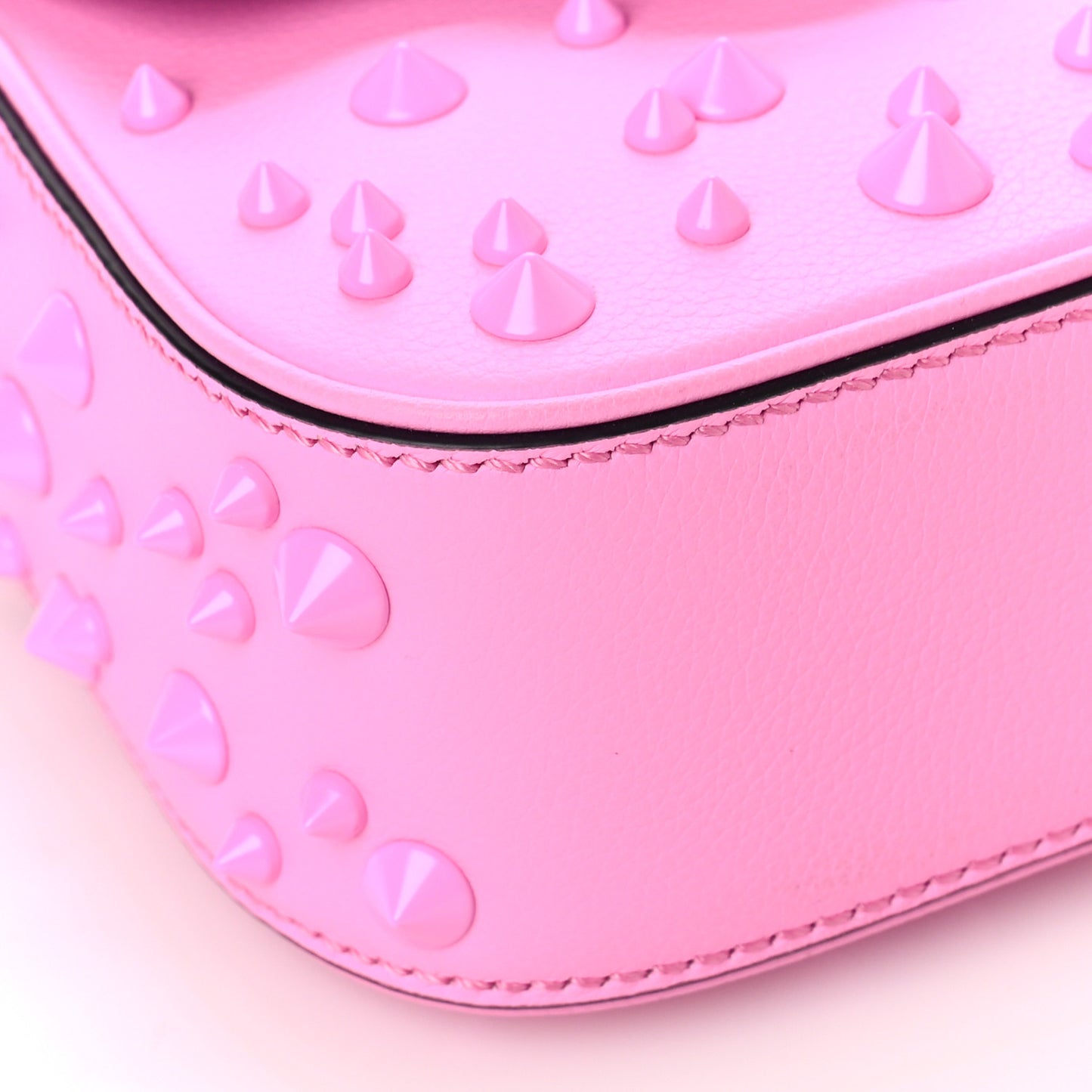 Grained Calfskin Spiked Micro La Medusa Bag Pink Paradise