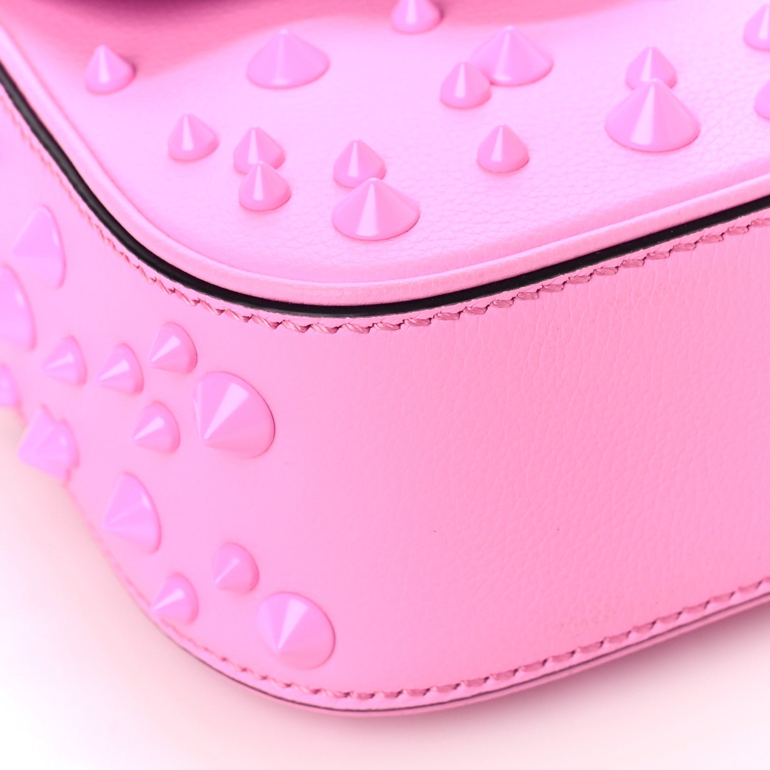 Versace Grained Calfskin Spiked Micro La Medusa Bag Pink Paradise 7 of 8