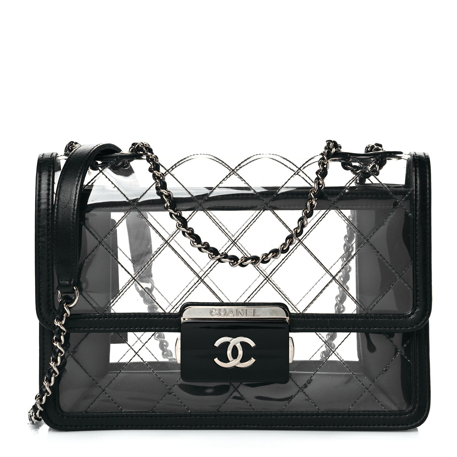 Chanel PVC Lambskin Quilted Mini Beauty Lock Flap Black 1 of 10