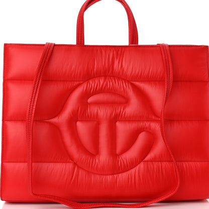 Telfar Nylon Large Puff Shopping Bag Red 7 of 9