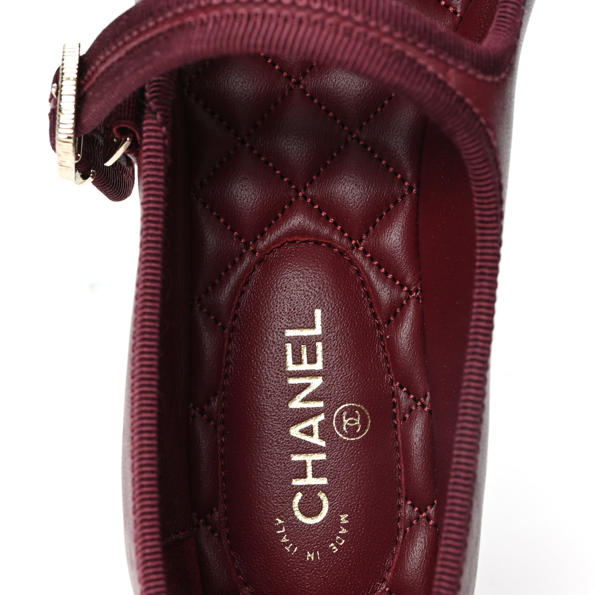 Chanel Lambskin Mary Jane Flats 39 Burgundy 8 of 10