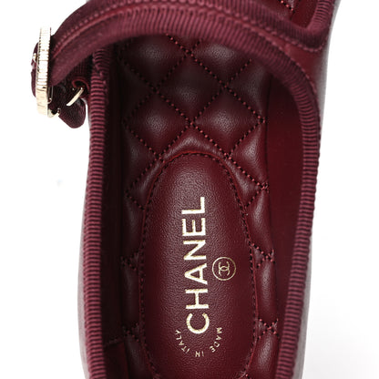 Chanel Lambskin Mary Jane Flats 39 Burgundy 8 of 10