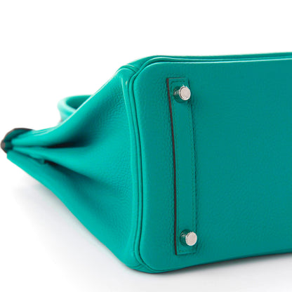 Hermes Taurillon Clemence Birkin 30 Bleu Paon 6 of 18