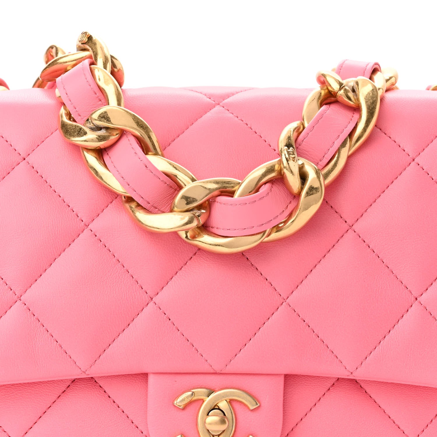 Chanel Lambskin Quilted Large CC Funky Town Flap Pink 8 of 10