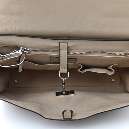 Givenchy Suede Calfskin Lambskin Medium Shark Lock Satchel Taupe 4 of 4
