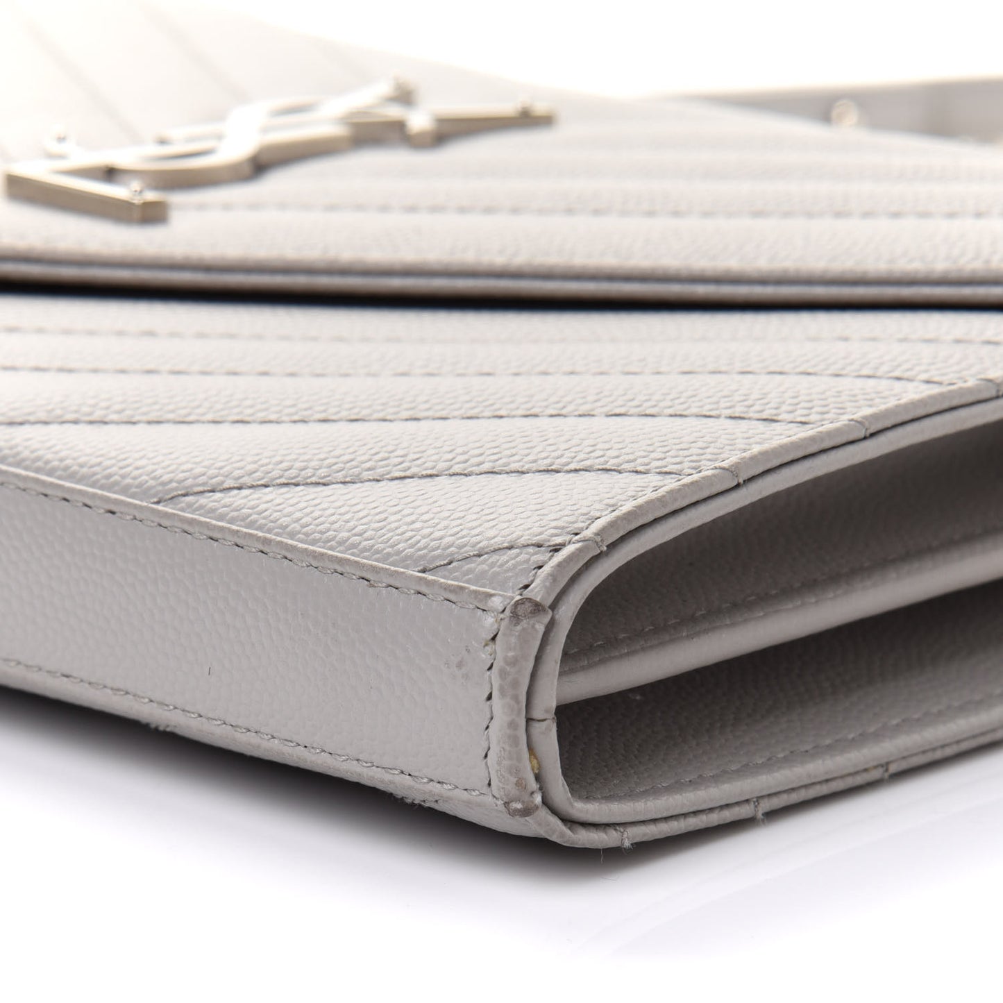 Grain De Poudre Matelasse Chevron Monogram Chain Wallet Souris