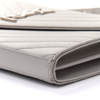 Saint Laurent Grain De Poudre Matelasse Chevron Monogram Chain Wallet Souris 9 of 10