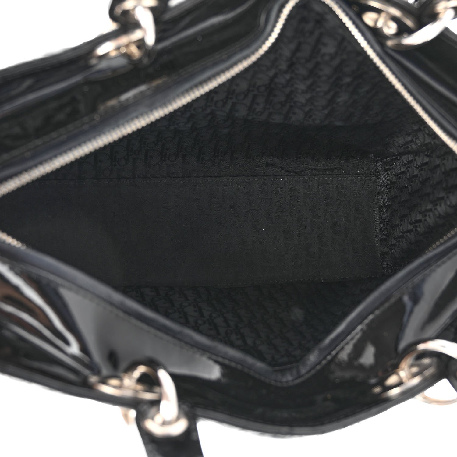 Christian Dior Patent Cannage Large Lady Dior Black 5 of 9