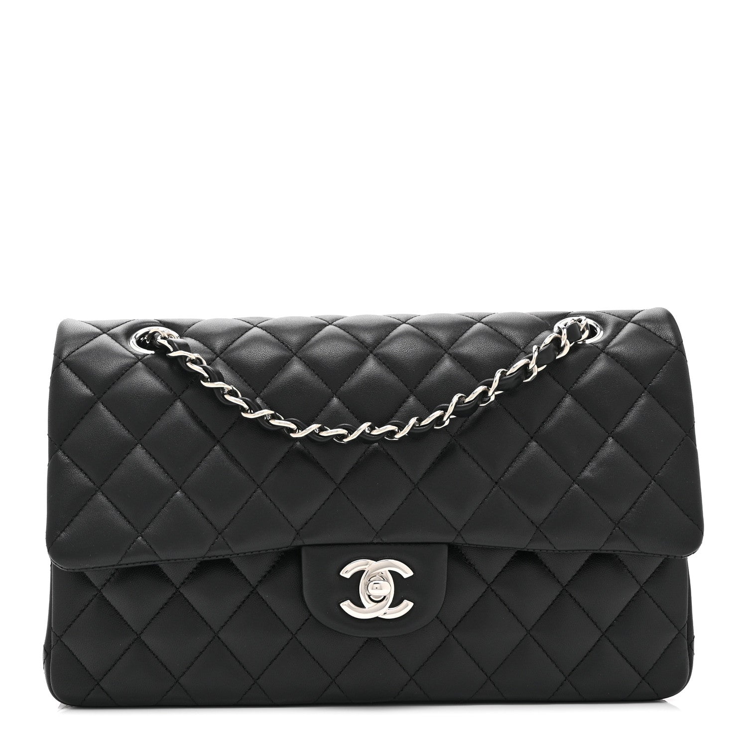 Chanel Lambskin Quilted Medium Double Flap Black 1 of 11