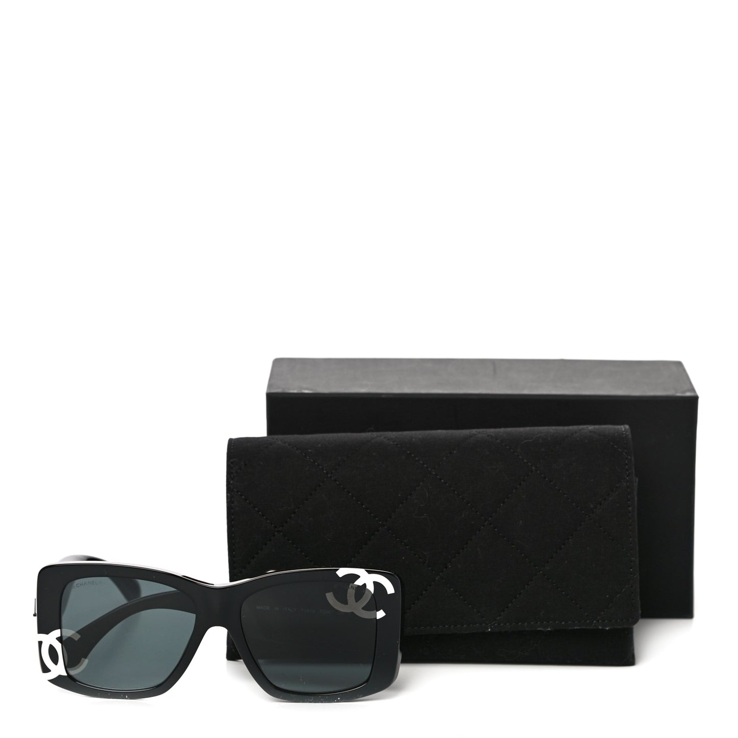 Acetate CC Logo Square Sunglasses 71472 Black