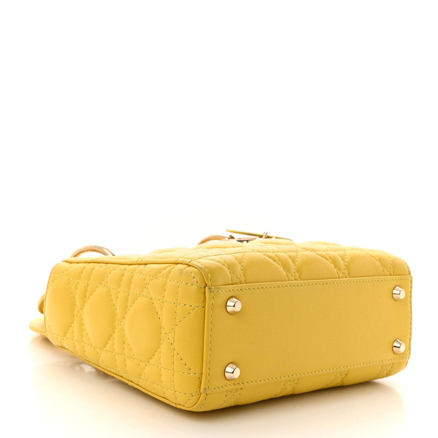 Lambskin Cannage Mini Lady Dior Yellow