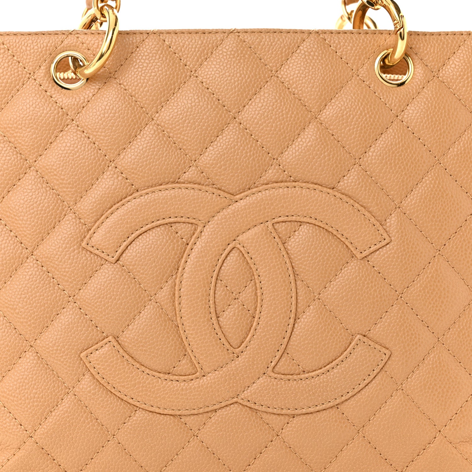 Chanel Caviar Quilted Grand Shopping Tote GST Dark Beige 8 of 10