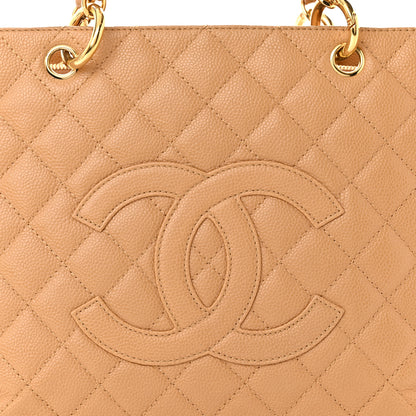 Chanel Caviar Quilted Grand Shopping Tote GST Dark Beige 8 of 10