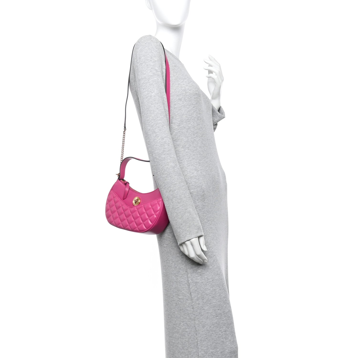 Versace Nappa Quilted Medusa Shoulder Bag Fuchsia 2 of 11