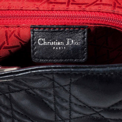 Christian Dior Lambskin Cannage Large Lady Dior Black 9 of 10