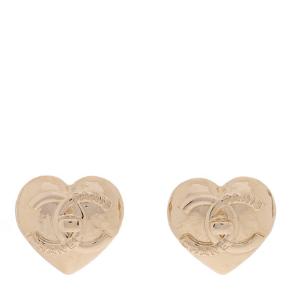 Chanel Metal CC Heart Turnlock Earrings Gold 1 of 4