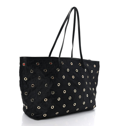 Fendi Nylon Zucca Grommet Medium Roll Tote Black 4 of 10
