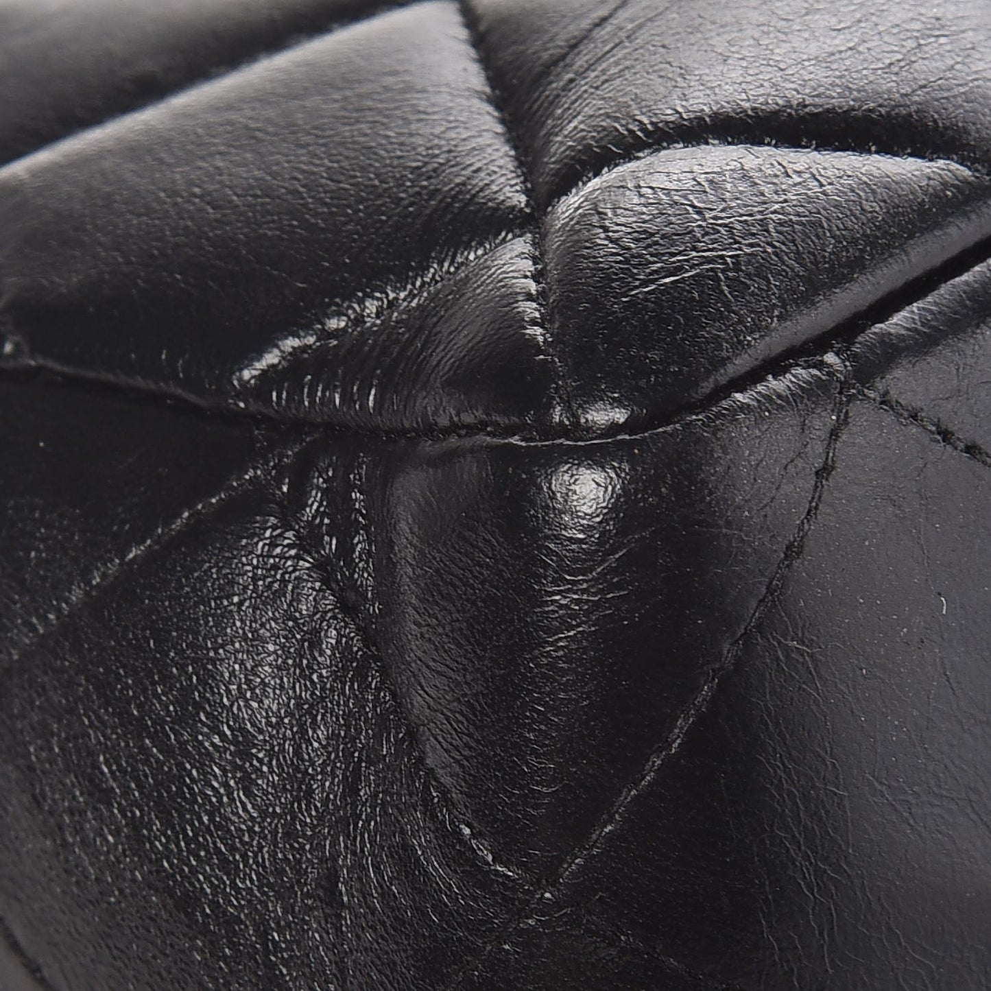 Lambskin Quilted Jumbo Single Flap Black