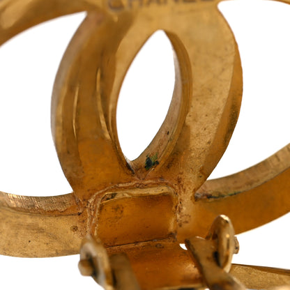 Chanel Metal CC Circle Drop Clip On Earrings Gold 6 of 8