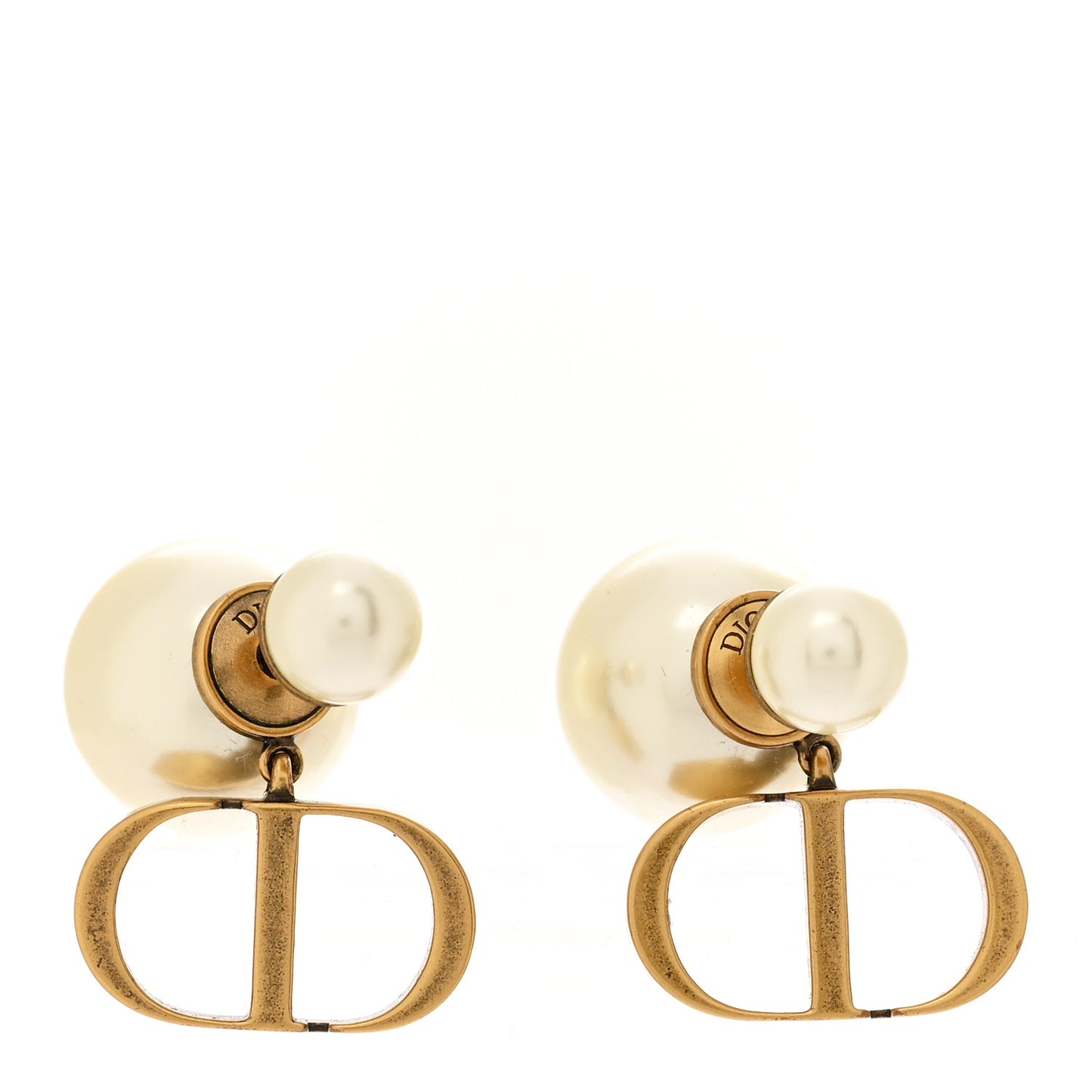 Metal Pearl Tribales Earrings Gold