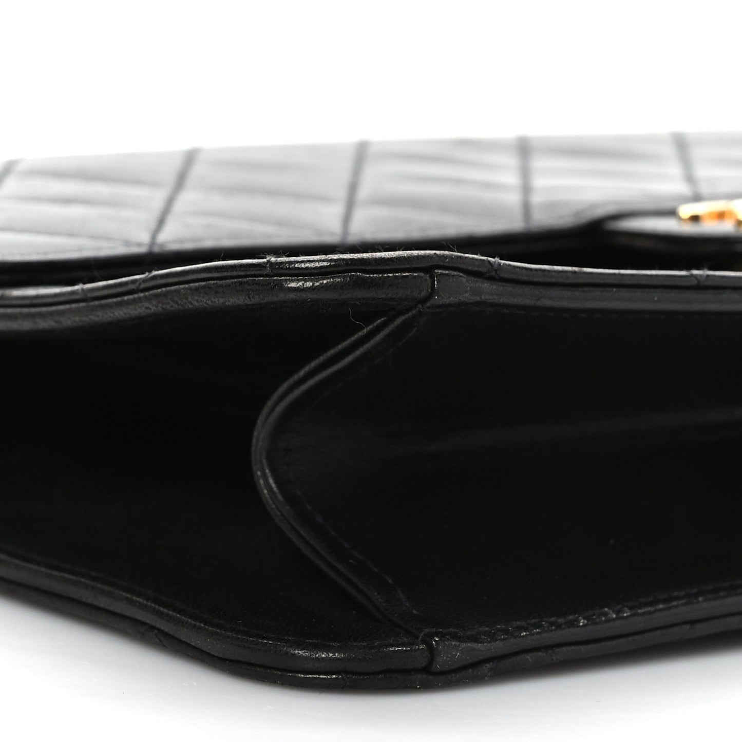 Lambskin Quilted Medium Single Flap Black
