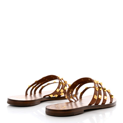 Valentino Garavani Calfskin Rockstud Flair Flat Thong Sandals 37.5 Selleria 4 of 8