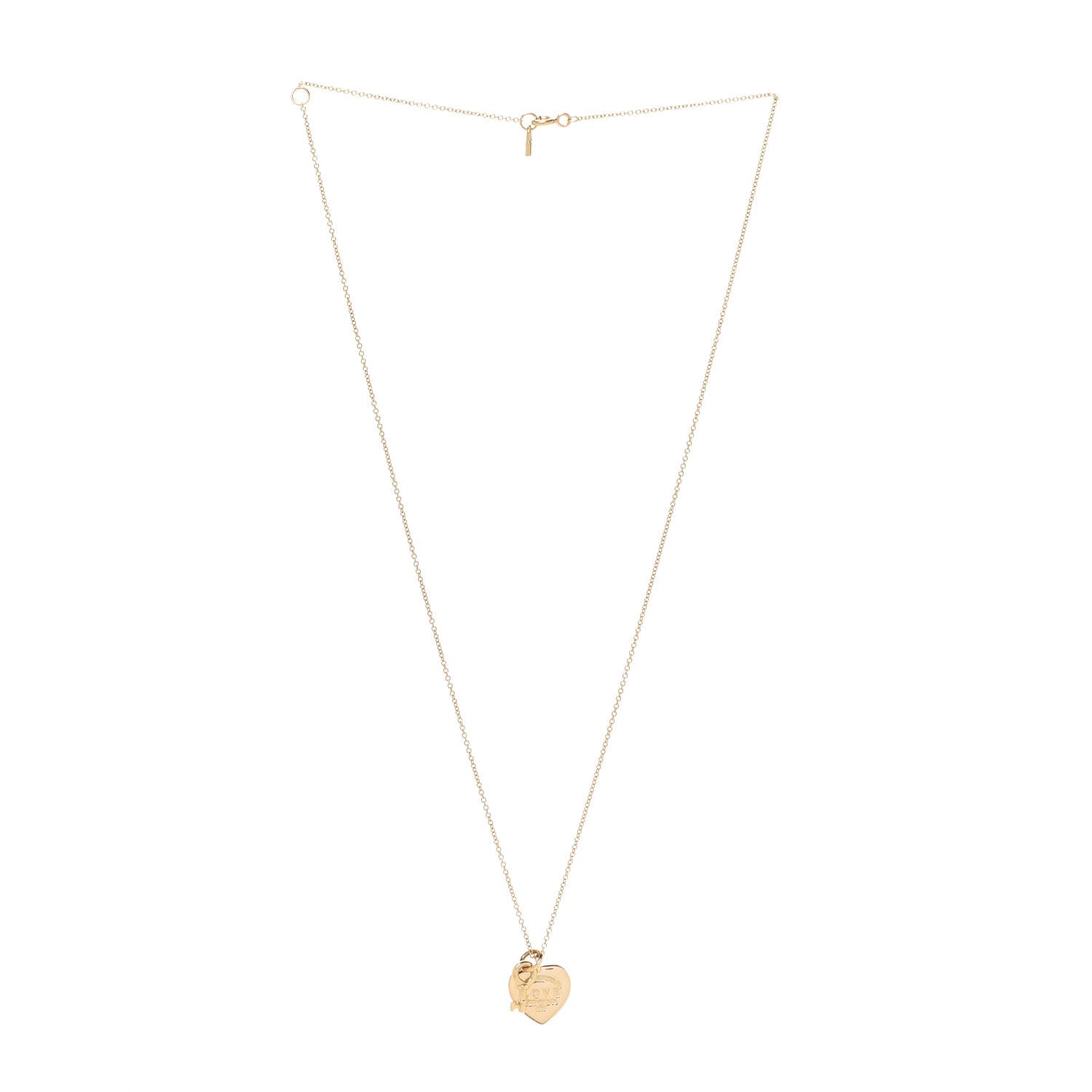 Tiffany 18K Yellow Gold Return To Tiffany Love Heart Tag Key Pendant Necklace 3 of 6