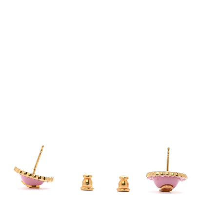 Christian Dior Metal Crystal Glass Petit CD Baroque Stud Earrings Gold Light Rose 3 of 5