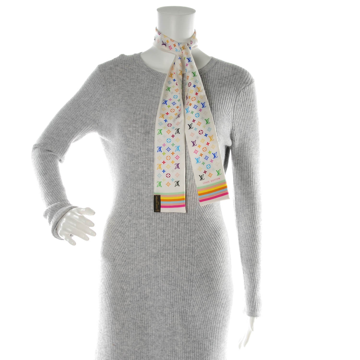 Louis Vuitton Silk Monogram Multicolor Bandeau White 2 of 5