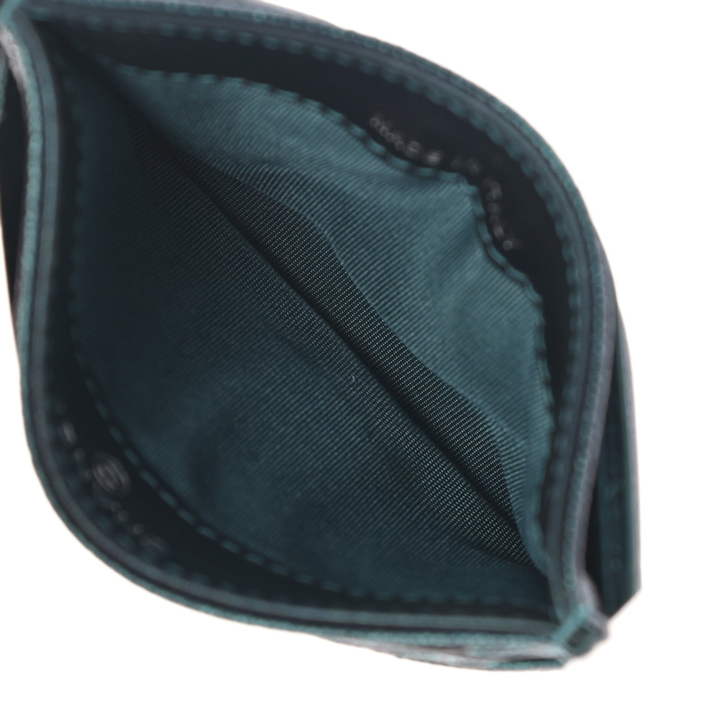 Iridescent Caviar Quilted Filigree Card Holder Dark Turquoise