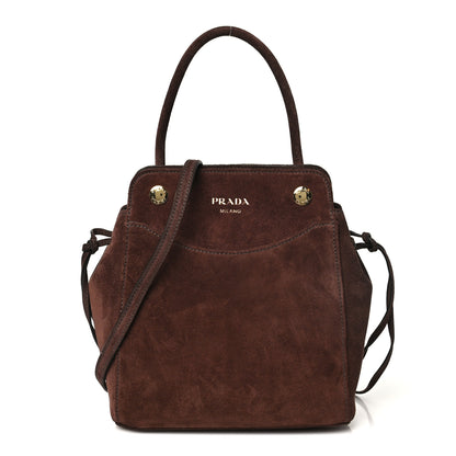 Prada Scamosciato Mini Carry Shoulder Bag Moro 1 of 9